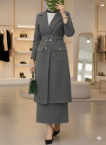 ⁦بدلة بليزر طويل و جيب⁩ - الصورة ⁦2⁩