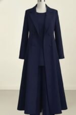 ⁦بدله ٣ قطع - بالطو طويل - تشيرت طويل - بنطلون وايد ليج⁩ - الصورة ⁦3⁩