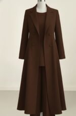 ⁦بدله ٣ قطع - بالطو طويل - تشيرت طويل - بنطلون وايد ليج⁩ - الصورة ⁦2⁩