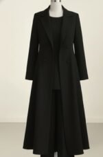 ⁦بدله ٣ قطع - بالطو طويل - تشيرت طويل - بنطلون وايد ليج⁩ - الصورة ⁦4⁩